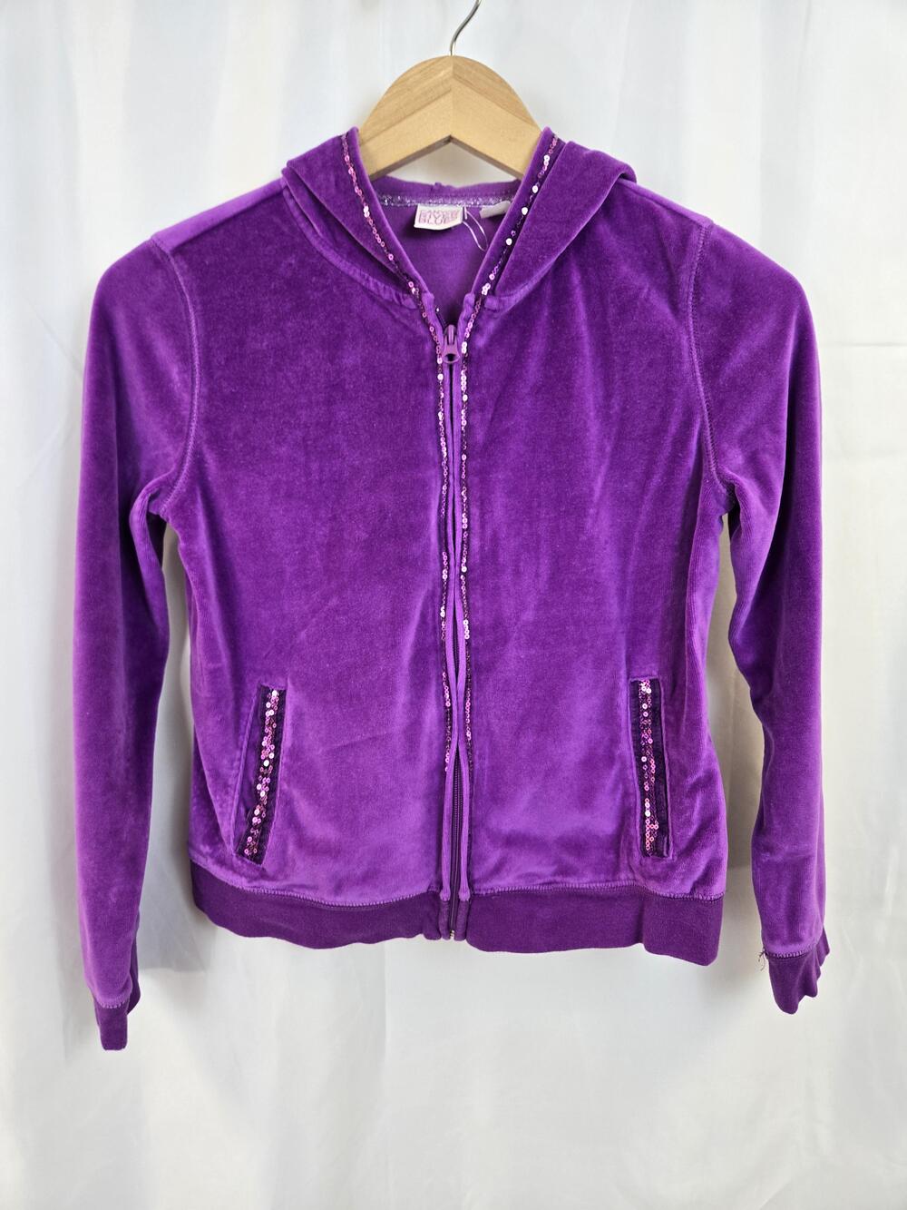 Canyon River Blues Velour Pants Set Girls 14/16 Purple Hoodie Sequin Lounge